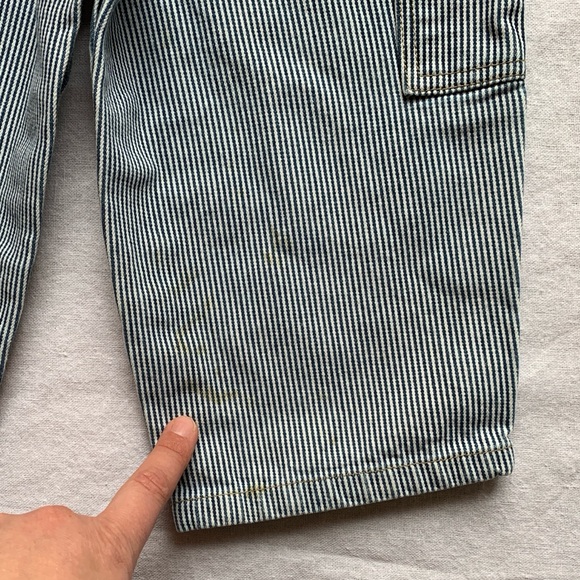 Vintage Dickies 100% Cotton Hickory Railroad Engineer Blue Striped Overalls 24M - Picture 9 of 12